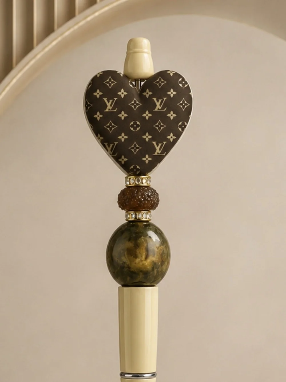 Golden Luxe Heart Beaded Pen